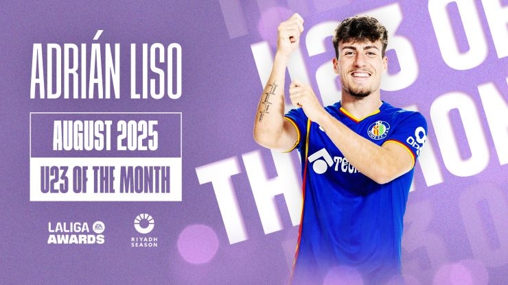 Adrián Liso elegido mejor jugador sub-23 el mes de agosto